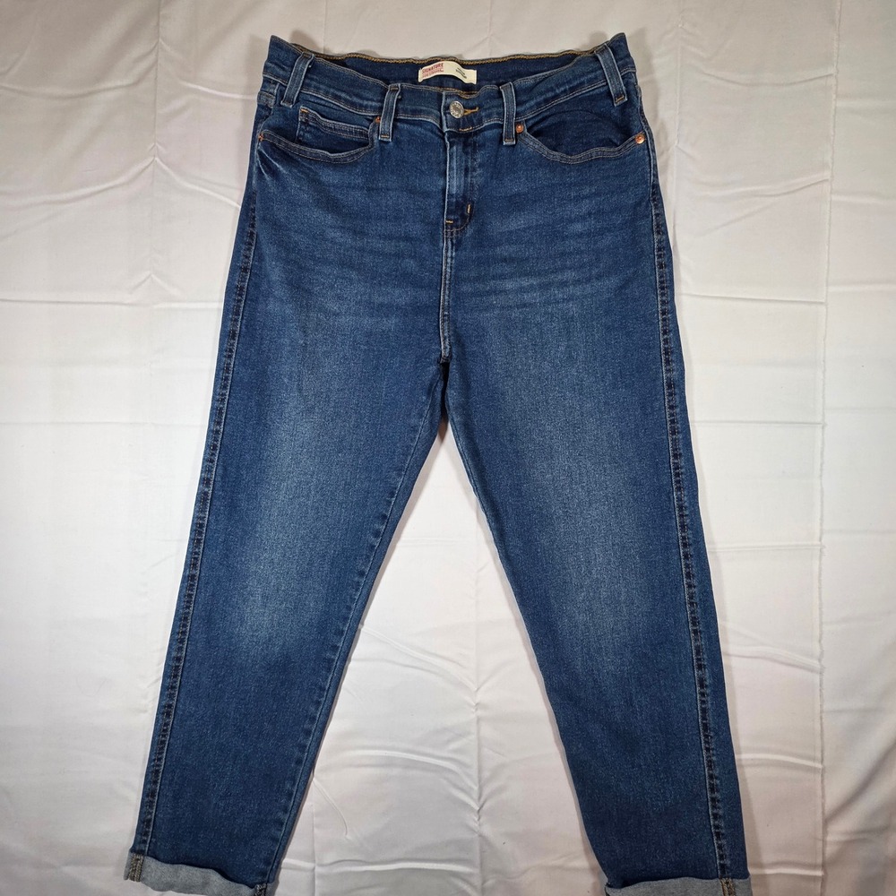 Signature by Levi Strauss Heritage Boyfriend Jeans Blue Medium Wash Sz 10 W30